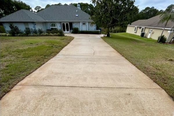 The same driveway after, bright and clean