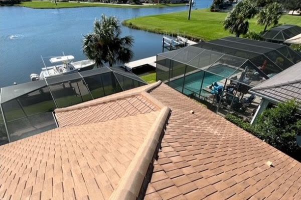 The same roof after soft washing